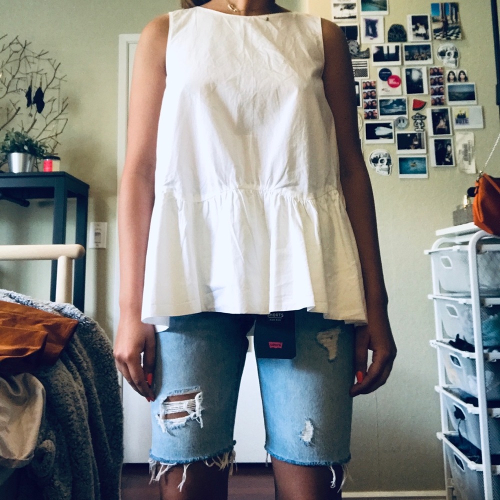 Zara White T-Shirt Dress/Top